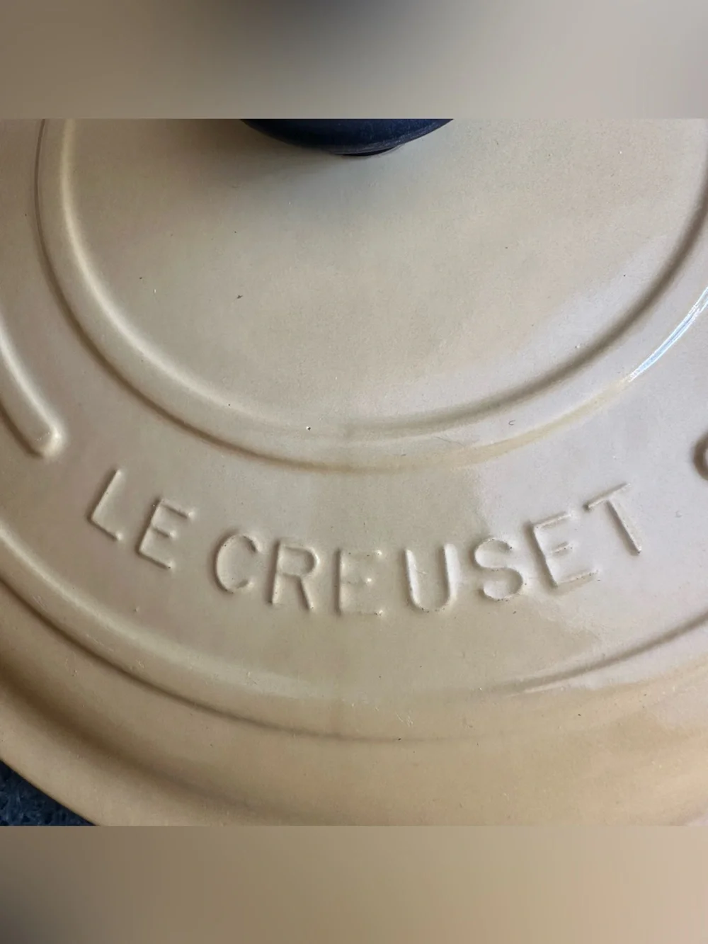 Le Creuset Marigold Yellow Round LID ONLY #30 Cast Iron Dutch Oven 12 1/2